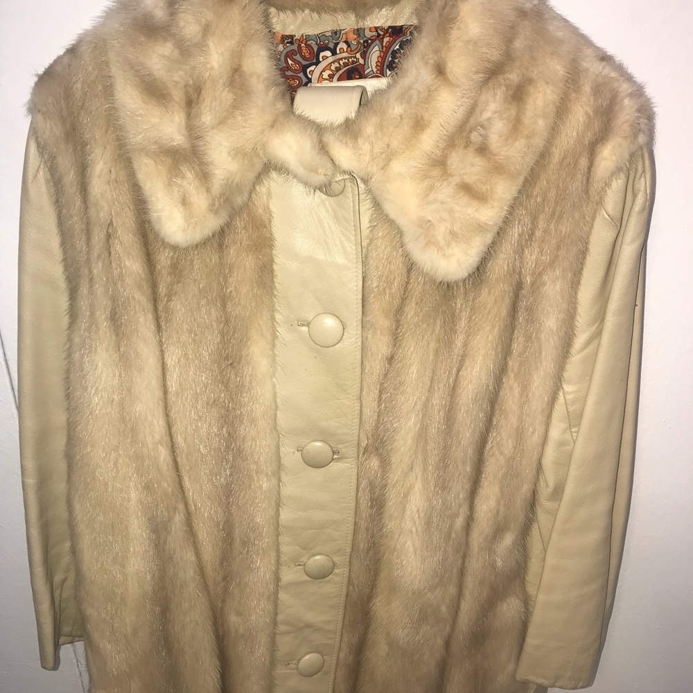 Vintage mink leather coat